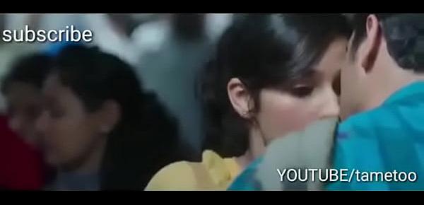  Indian boy and girl kissing in the morning Mumbai local train first time